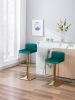 SUPERJARE Bar Stools - Swivel Barstool Chairs with Back; Modern Pub Kitchen Counter Height; velvet; ( 1pc/ctn )