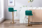 SUPERJARE Bar Stools - Swivel Barstool Chairs with Back; Modern Pub Kitchen Counter Height; velvet; ( 1pc/ctn )
