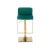 SUPERJARE Bar Stools - Swivel Barstool Chairs with Back; Modern Pub Kitchen Counter Height; velvet; ( 1pc/ctn )