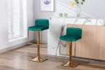 SUPERJARE Bar Stools - Swivel Barstool Chairs with Back; Modern Pub Kitchen Counter Height; velvet; ( 1pc/ctn )