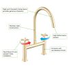 2 Handle Bridge Kitchen Faucet In Stainless Steel