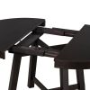 TREXM Farmhouse Round Extendable Dining Table with 16&quot; Leaf Wood Kitchen Table (Espresso)