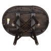 TREXM Farmhouse Round Extendable Dining Table with 16&quot; Leaf Wood Kitchen Table (Espresso)