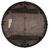 TREXM Farmhouse Round Extendable Dining Table with 16&quot; Leaf Wood Kitchen Table (Espresso)