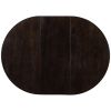 TREXM Farmhouse Round Extendable Dining Table with 16&quot; Leaf Wood Kitchen Table (Espresso)