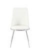 Weizor Side Chair (Set-2); White PU &amp; Chrome (2Pc/1Ctn) 77152