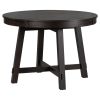 TREXM Farmhouse Round Extendable Dining Table with 16&quot; Leaf Wood Kitchen Table (Espresso)