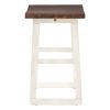 TOPMAX Rustic Counter Height 5-Piece Dining Set; Wood Console Table Set with 4 Stools for Small Places; Walnut+Cream