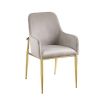 Barnard Side Chair (Set-2) in Gray Velvet &amp; Mirrored Gold Finish DN00220