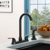 Double Handle Kitchen Faucet with Side Sprayer; Matte Black Stainless Steel Kitchen Sink Faucet; Faucet for Kitchen Sink