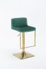 SUPERJARE Bar Stools - Swivel Barstool Chairs with Back; Modern Pub Kitchen Counter Height; velvet; ( 1pc/ctn )