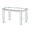 Modern tempered glass black dining table; simple rectangular metal table legs living room kitchen table