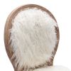 HengMing Faux Fur French Dining Chair with rubber legs; Set of 2