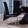 Pervis Side Chair (Set-2) in Black PU &amp; Chrome 71112