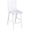 Nadie Counter Height Chair (Set-2) in Clear Acrylic &amp; Chrome 72592