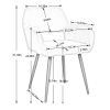 HengMing Dining Chairs with Faux Fur; Mid Century Side Chairs with Solid Painting Steel Leg for Dining Room