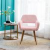 HengMing Dining Chairs with Faux Fur; Mid Century Side Chairs with Solid Painting Steel Leg for Dining Room