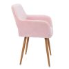 HengMing Dining Chairs with Faux Fur; Mid Century Side Chairs with Solid Painting Steel Leg for Dining Room