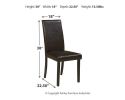 Ashley Kimonte Dark Brown Contemporary Dining Chair (Set of 2) D250-02