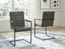 Ashley Strumford Gray+Black Contemporary Dining Arm Chair (Set of 2) D449-02A