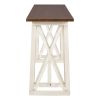 TOPMAX Rustic Counter Height 5-Piece Dining Set; Wood Console Table Set with 4 Stools for Small Places; Walnut+Cream