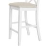 TOPMAX Farmhouse 48'Rectangular Wood Bar Height Dining Set Kitchen Breakfast Nook with 2 Chairs for Small Places; Cherry+White