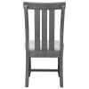 TREXM Set of 2 Fabric Upholstered Dining Chairs with Sliver Nails and Solid Wood Legs (Gray)