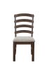 Pascaline Side Chair (Set-2); Gray Fabric; Rustic Brown &amp; Oak Finish DN00703