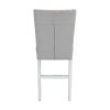 Elizaveta Counter Height Chair (Set of 2); Gray Velvet; Faux Crystal Diamonds &amp;White High Gloss Finish DN00818