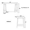 TOPMAX Rustic Counter Height 5-Piece Dining Set; Wood Console Table Set with 4 Stools for Small Places; Walnut+Cream