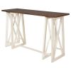 TOPMAX Rustic Counter Height 5-Piece Dining Set; Wood Console Table Set with 4 Stools for Small Places; Walnut+Cream