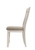 Fedele Side Chair; Tan Fabric & Cream Finish 77192