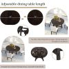 TREXM Farmhouse Round Extendable Dining Table with 16&quot; Leaf Wood Kitchen Table (Espresso)