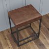 (Set of 2) Riley Indoor Brown Metal Faux Leather Bar Stools