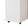Kitchen Island Cart with 2 Door Cabinet and Three Drawers; 53.5 Inch Width with Spice Rack; Towel Rack (White)