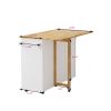 Kitchen Island Cart with 2 Door Cabinet and Three Drawers; 53.5 Inch Width with Spice Rack; Towel Rack (White)