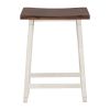 TOPMAX Rustic Counter Height 5-Piece Dining Set; Wood Console Table Set with 4 Stools for Small Places; Walnut+Cream