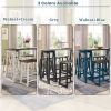 TOPMAX Rustic Counter Height 5-Piece Dining Set; Wood Console Table Set with 4 Stools for Small Places; Walnut+Cream