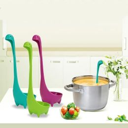 Cute Water Monster Spoon Skimmer Novelty Dinosaur Tea Filter Tea Strainer Colander Long Handle Kitchen Standing Spoon (Color: purple)
