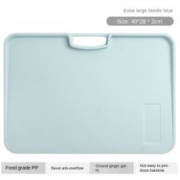 Xiangfei kitchen utensils; double-sided cutting board set; creative products; plastic chopping board; household plastic chopping board (Specifications: Extra large kitchen board Nordic blue - without glue)