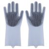 1 Pair Gloves Kitchen Silicone Cleaning Gloves Magic Dish Washing for Household Scrubber Rubber Kitchen Clean Tool