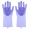 1 Pair Gloves Kitchen Silicone Cleaning Gloves Magic Dish Washing for Household Scrubber Rubber Kitchen Clean Tool