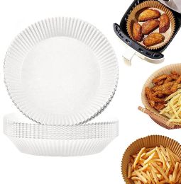30/50/150PCS 6.3IN Air Fryer Paper Liners Disposable Oven Insert Parchment Sheets Non Stick (Color: White)
