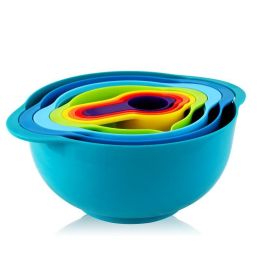 Household Kitchen Tools Multipurpose Stackable Mixing Bowl Set (Color: Multi Colors)