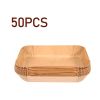 100PCS Air Fryer Disposable Paper Liner Waterproof Non Stick Rectangle Paper Mat