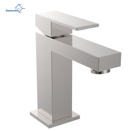 Aqucubic Deck Mounted UPC Basin Mixer Taps Single Handle Bathroom Faucet (Color: Brushed Nickel)