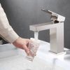 Aqucubic Deck Mounted UPC Basin Mixer Taps Single Handle Bathroom Faucet