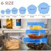 6pcs Silicone Stretch Lids Universal Lid Silicone Bowl Pot Lid Silicone Cover Pan Cooking Food Fresh Cover Microwave Cover