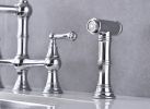 Bridge Dual Handles Kitchen Faucet With Pull-Out Side Spray in