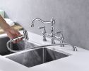 Bridge Dual Handles Kitchen Faucet With Pull-Out Side Spray in